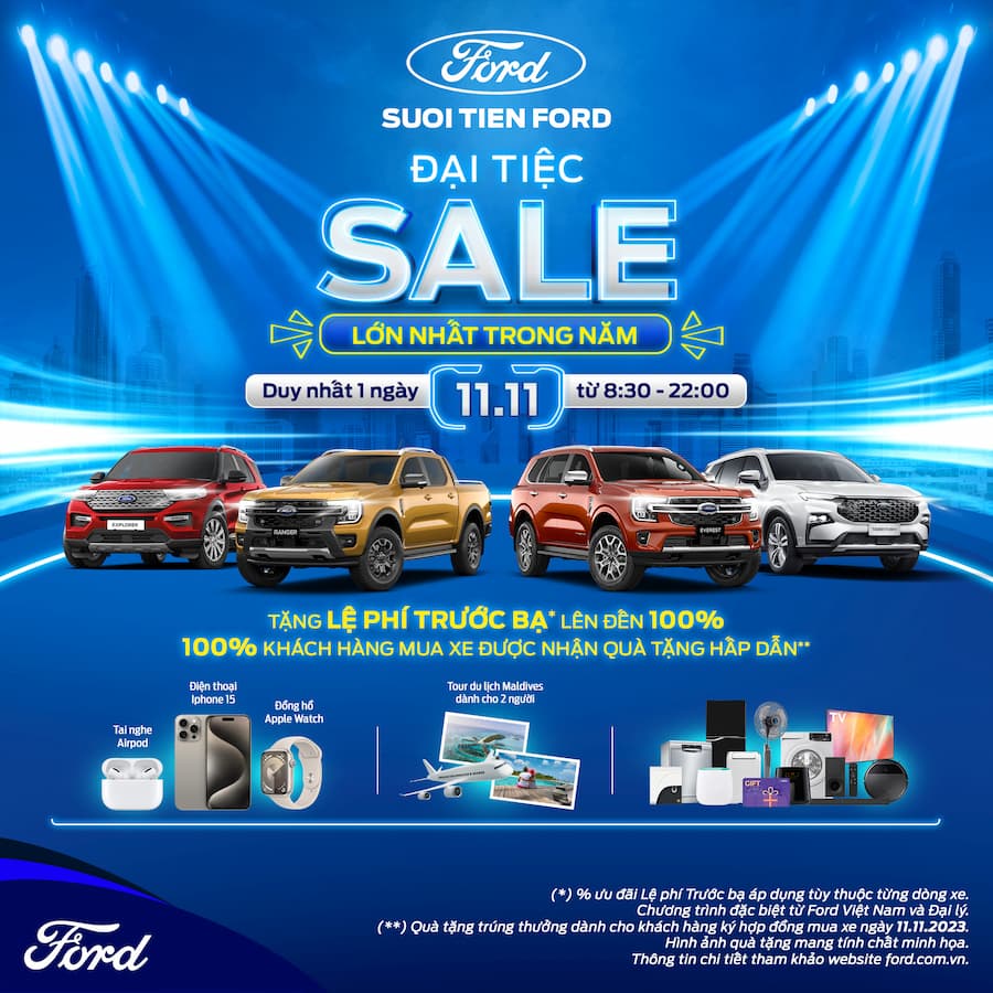 Đại tiệc Sale 11.11 lớn nhất trong năm của Ford