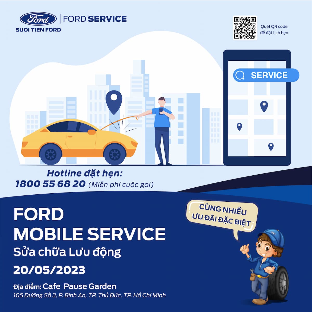 Ford Mobile Service - Sửa chữa lưu động tại Pause Garden