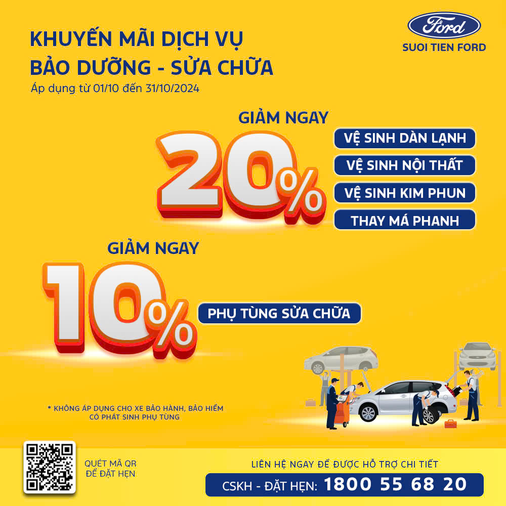 KHUYẾN MÃI DỊCH VỤ TẠI SUỐI TIÊN FORD