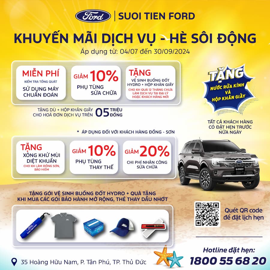 KHUYẾN MÃI DỊCH VỤ - HÈ SÔI ĐỘNG CÙNG SUỐI TIÊN FORD 