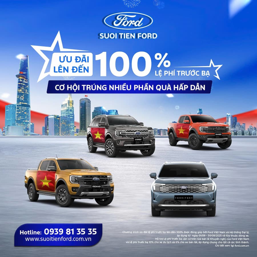 Sở hữu Ford dễ dàng – Ưu đãi bất ngờ, quà tặng ngập tràn tại Suối Tiên Ford