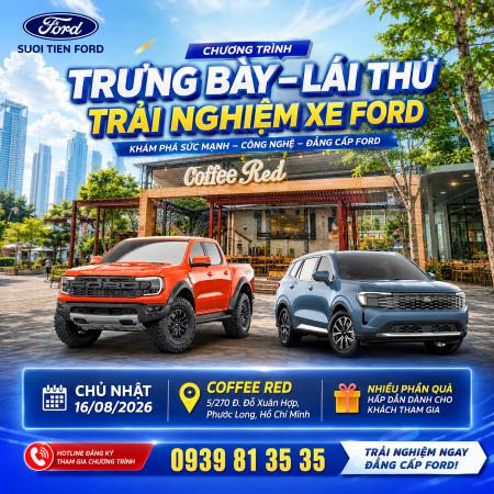 TRƯNG BÀY – LÁI THỬ TRẢI NGHIỆM XE FORD THẾ HỆ MỚI TẠI COFFEE RED