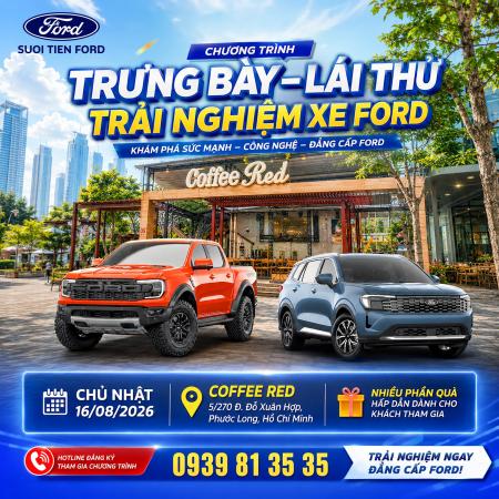 TRƯNG BÀY – LÁI THỬ TRẢI NGHIỆM XE FORD THẾ HỆ MỚI TẠI COFFEE RED