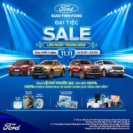 Đại tiệc Sale 11.11 lớn nhất trong năm của Ford sắp diễn ra tại Suối Tiên Ford