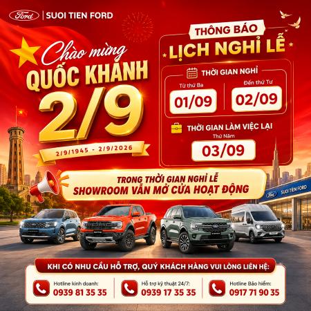 THÔNG BÁO LỊCH NGHỈ LỄ QUỐC KHÁNH 2/9/2026