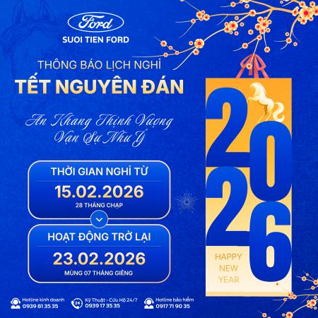 THÔNG BÁO LỊCH NGHỈ TẾT NGUYÊN ĐÁN 2026